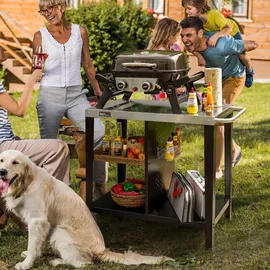 Royal Gourmet Grilltisch 85 x 50 cm Edelstahl schwarz