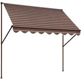 Angerer Klemmmarkise Exklusiv mit Handkurbel, Terrasse/Balkon, einfache Montage ohne Bohren, Made in Germany, hochwertiger Stoff, UV-beständig, höhenverstellbar, wasserabweisend, 350 cm Braun