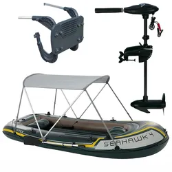 Intex Schlauchboot-Set Seahawk 4 inkl. Außenbordmotor, Befestigung & Überdachung