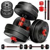 RE:SPORT Hantelset 15 kg Langhantel verstellbar