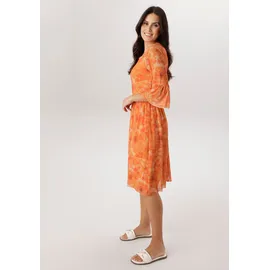 Aniston SELECTED Meshkleid Midi Geblümt Beige/Braun 48