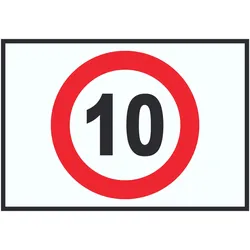 Tempo 10 km/h Geschwindigkeitsbegrenzung Schild Symbol A2 (420x594mm)