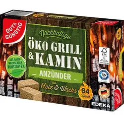 GUT&GÜNSTIG Kamin- & Grillanzünder Öko Grill & Kamin braun 64 St.