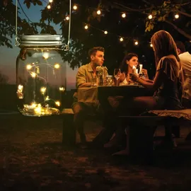 Relaxdays LED Solar Glas 2er Set