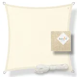 Hanse Marken Sonnensegel Sonnenschutz Schattensegel HDPE Quadrat 2x2m Creme
