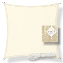 Hanse Marken Sonnensegel Sonnenschutz Schattensegel HDPE Quadrat 2x2m Creme