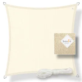 Hanse Marken Sonnensegel Sonnenschutz Schattensegel HDPE Quadrat 2x2m Creme