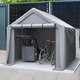 Geräteschuppen 244x241x217cm, Fahrradgarage, Geräteschuppen, Garagenzelt, Gartenhaus Lagerzelt Fahrradschuppen Werkzeugzelt Lagergarage, Dunkelgrau