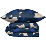 SCHIESSER Blossom Floral Blau 135 x 200 cm + 80 x 80 cm