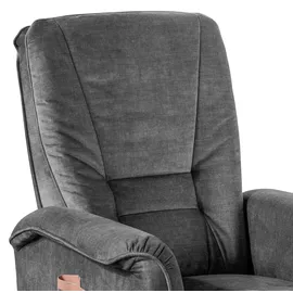 Livetastic Relaxsessel Harry Velours 77 x 107 x 88 cm Dunkelgrau mit Relaxfunktion
