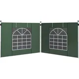 Outsunny 2er-Set Seitenteile für Pavillon 3x3/3x6 m, Seitenwand mit Fenster und Klettverschluss, wasserdicht Seitenwände aus Oxfordstoff, als Windschutz und Sichtschutz für Partyzelt, Grün   Aosom