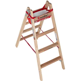 Euroline Holz-Sprossenstehleiter 2 x 4 Sprossen (1050404)