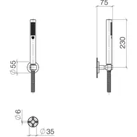 Dornbracht Schlauchbrausegarnitur, mit Stabhandbrause, 27806625-93, Farbe: Chrom gebürstet