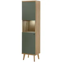 Furn.design Vitrine in Salbei und Evoke Eiche Vitrinenschrank skandinavisch