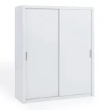 Ravio Schiebetürenschrank, Weiß, Holzwerkstoff, 5 Fächer, 180x215x62 cm, Schlafzimmer, Kleiderschränke, Schwebetürenschränke