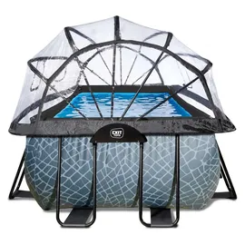 EXIT TOYS Stone Pool 400 x 200 x 122 cm inkl. Sandfilterpumpe + Abdeckung
