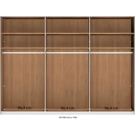 Wiemann Drehtürenschrank WIEMANN "Cardiff, Massivholztüren in Kombination mit Glas- oder Spiegeltüren", braun (parsol, bronze, spiegelglas), B:295,2cm H:216cm T:58cm, Floatglas, Hartfaserplatte, Holzwerkstoff, Massivholz, Schränke, Drehtürenschrank, hochwertiges