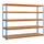 Simonrack Schwerlastregal Holz 200 x 180 x 60 cm Blau/Orange