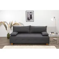 Schlafsofa COLLECTION AB "Bella, B: 196 cm, Liegefl. 145x196 cm", grau (anthrazit), B:196cm H:45cm T:96cm, 100%Polyester, Sofas, Schlafsofa, mit Bettfunktion, Bettkasten & 2 Armlehnenkissen, Federkern