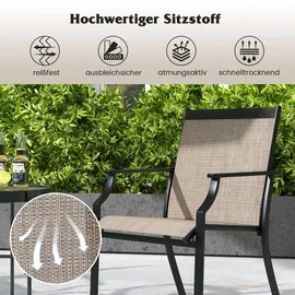 Costway Gartenstuhl 66 x 61 x 90 cm braun 2 St.