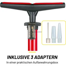 Dunlop Fahrradpumpe mit Manometer - Rot