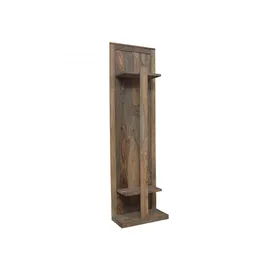 Massivmoebel24 Wandgarderobe Sheesham 55 x 200 x 35 cm Grau