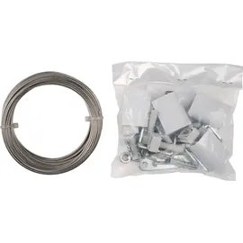 PEDDY SHIELD Floracord Seilspanntechnik Bausatz inkl. Sonnensegel Silbergrau 330 x 140 cm