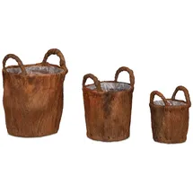 Relaxdays Pflanzkorb Kokos Set 3-tlg.