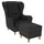 Supellex Ohrensessel Sofia Kunstleder 72 x 100 x 80 cm Anthrazit mit Hocker