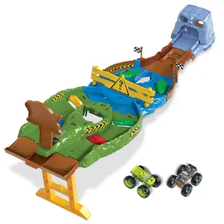 HOT WHEELS Mattel HJG32 - Hot Wheels Monster Trucks Rennstrecke mit 2 Fahrzeugen