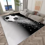 Generisch Kurzflor Teppich Wohnzimmer Sport Fußballfragmente 120x170 cm Teppiche Flausching Wohnzimmer Teppiche Schlafzimmer Teppich Waschbarer Weiche Teppiche ​für Wohnkultur