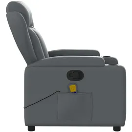 vidaXL Massagesessel mit verstellbarer Rückenlehne Kunstleder 94,5 x 100 x 0 cm Grau