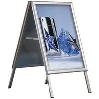 Update displays Kundenstopper silber DIN A1 2 Fächer