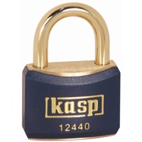 KASP Vorhängeschloss, Messing, blau ummantelt, 40 mm, gleichschließend K12440BLUA1 gleichschließend