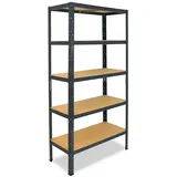 shelfplaza Schwerlastregal Metall 200x60x30 cm Anthrazit 5 Böden