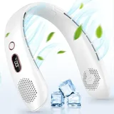 Tragbarer Nackenventilator, wiederaufladbarer Mini-USB-Ventilator ohne Flügel, Kühler-Nackenventilator mit LED, tragbarer Nackenventilator mit 3