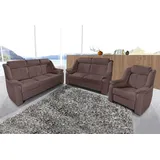 sit&more Polstergarnitur SIT & MORE "Basel", braun (mokka,), Kunstleder SOFTLUX, Sitzmöbel-Sets, Set, bestehend aus 3-Sitzer + 2-Sitzer + Sessel