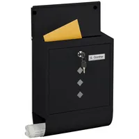 Relaxdays Briefkasten schwarz inkl. Zeitungsfach