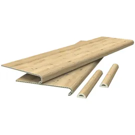 [neu.holz] Treppenverkleidung 2er Set Holz 120 x 32 x 4,6 cm Beige