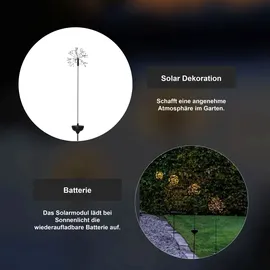 Star Trading LED-Solar-"Firework", schwarz, Edelstahl