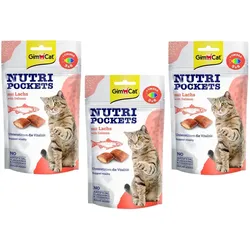 GIMCAT NUTRI POCKETS Lachs Snack mit Omega 3&6 3x60g
