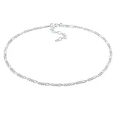 Elli Fußschmuck 925 Silber Figaro Fußkettchen Basic Gr.: 23 cm