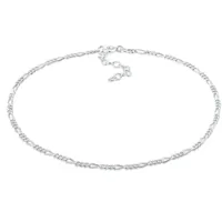Elli Fußschmuck 925 Silber Figaro Fußkettchen Basic Gr.: 23 cm