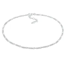 Elli Fußschmuck 925 Silber Figaro Fußkettchen Basic Gr.: 23 cm