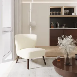 Tectake Cocktailsessel Robina 2 Bouclé 61 x 69 x 68 cm Off-White