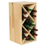 Proregal Modulares Weinregal VINCELLAR MOD HxBxT 30x60x30cm | Rauten Modul für 14 Flaschen Massives Kiefernholz Natur | Flaschenregal