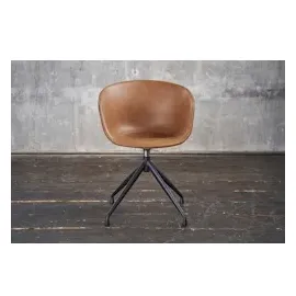 KAWOLA 4x KAWOLA Stuhl DANI Esszimmerstuhl mit Drehfunktion Kunstleder cognac