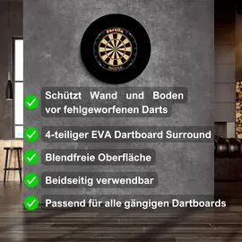 KARELLA Dart-Surround Eva, 8076.06, 4-teiliger Wandschutz, schwarz, Ø 71cm
