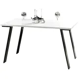 ENDO Möbel Endo-Moebel Esstisch Liwia 130cm - 210cm erweiterbar ausziehbar Küchentisch Weiß Hochglanz, Holzwerkstoff, Rechteckig,Rechteckig, 80x76x130 cm, Esszimmer, Tische, Esstische