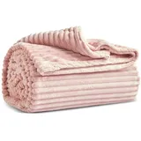 KARACA Ruby Stripe Wellsoft Einzel Decke, Rosa